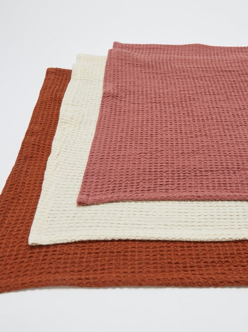 Torchon rectangulaire en nid d'abeilles - Kiabi