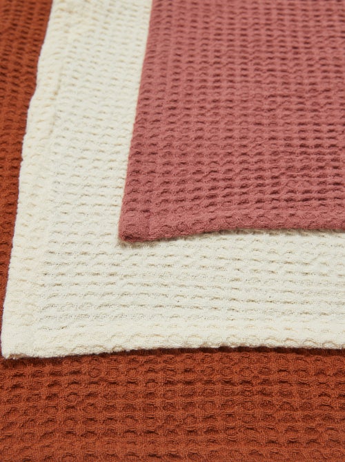 Torchon rectangulaire en nid d'abeilles - Kiabi