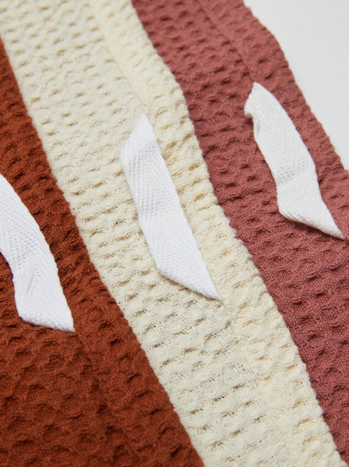 Torchon rectangulaire en nid d'abeilles - Kiabi