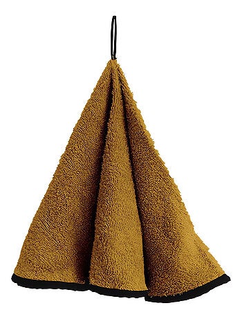 Torchon rond en coton EPONGE jaune, par Soleil d'ocre