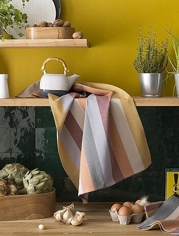 Torchon uni en jacquard de coton, GASPARD