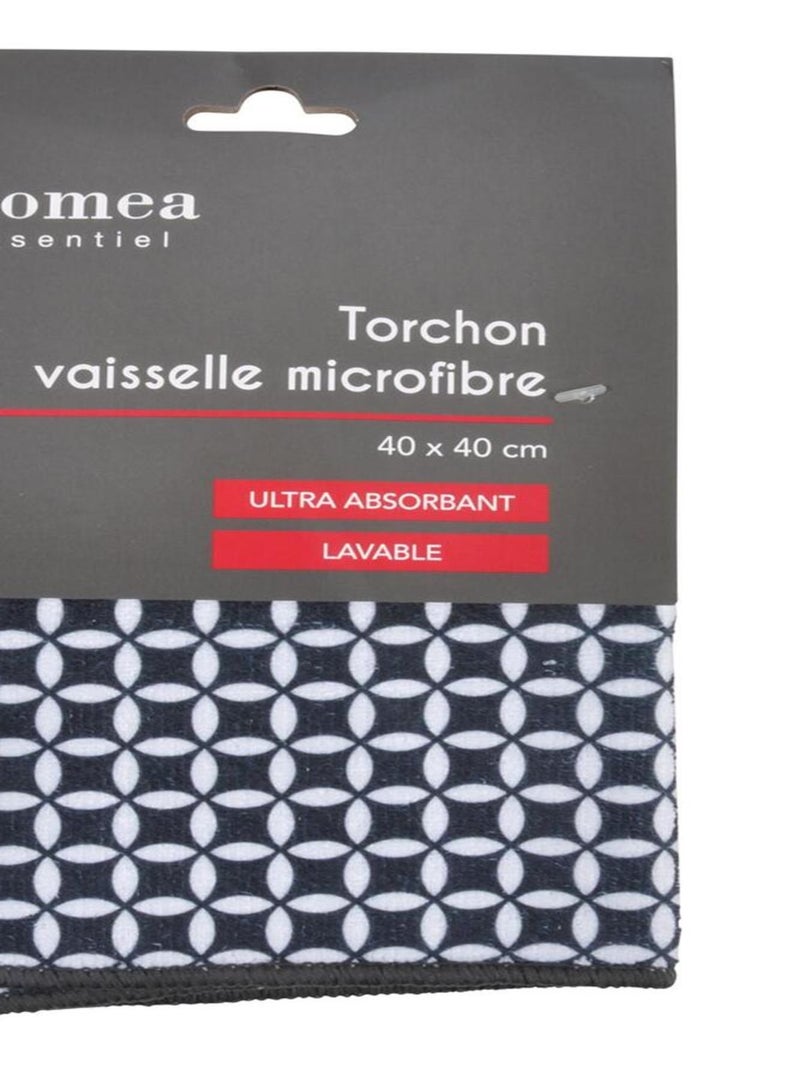 Torchon vaisselle Geoflower Noir - Kiabi