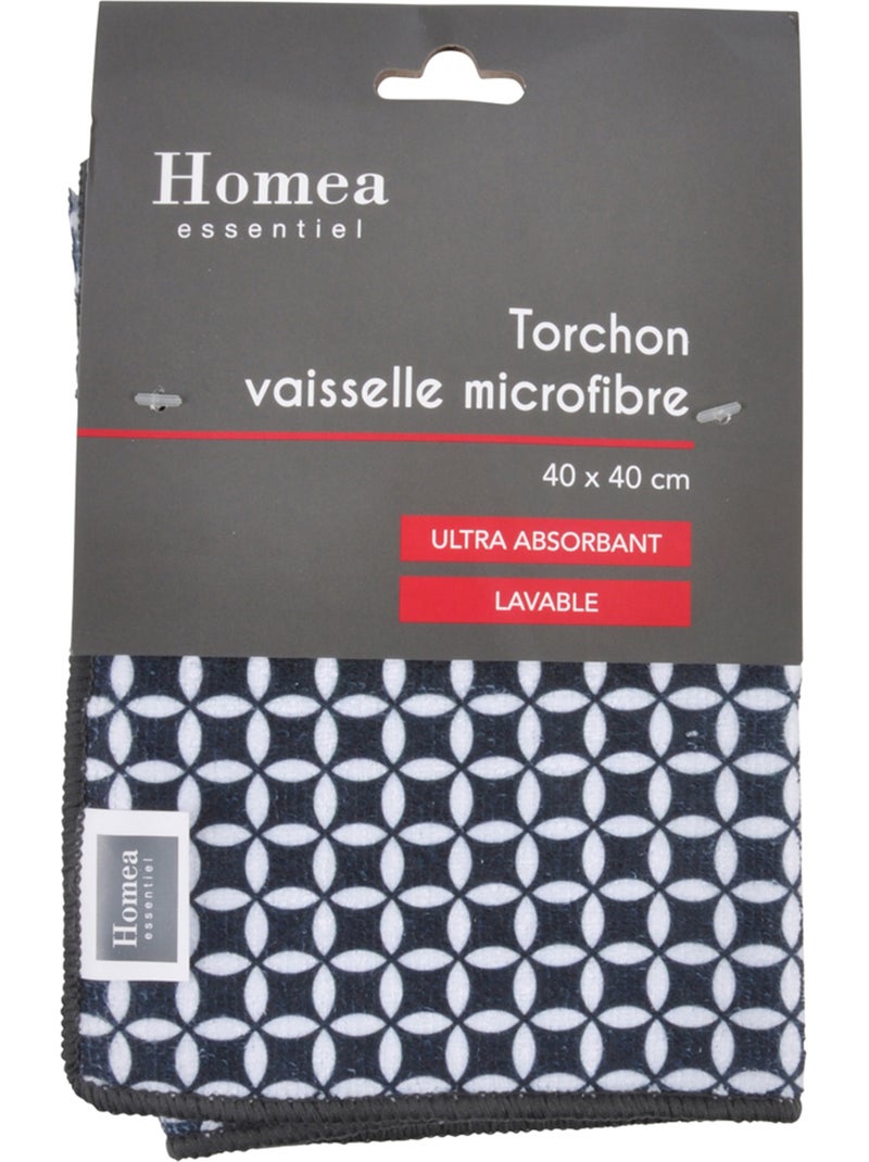 Torchon vaisselle Geoflower Noir - Kiabi