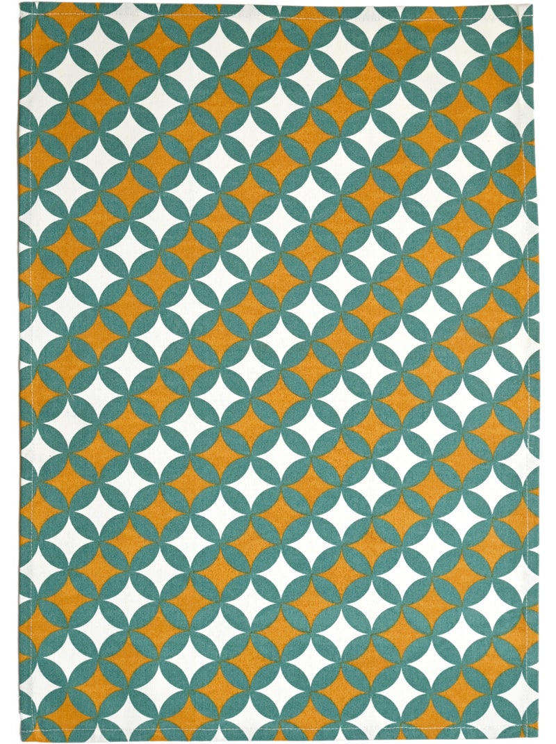 Torchons de cuisine motifs graphiques en coton Vert - Kiabi