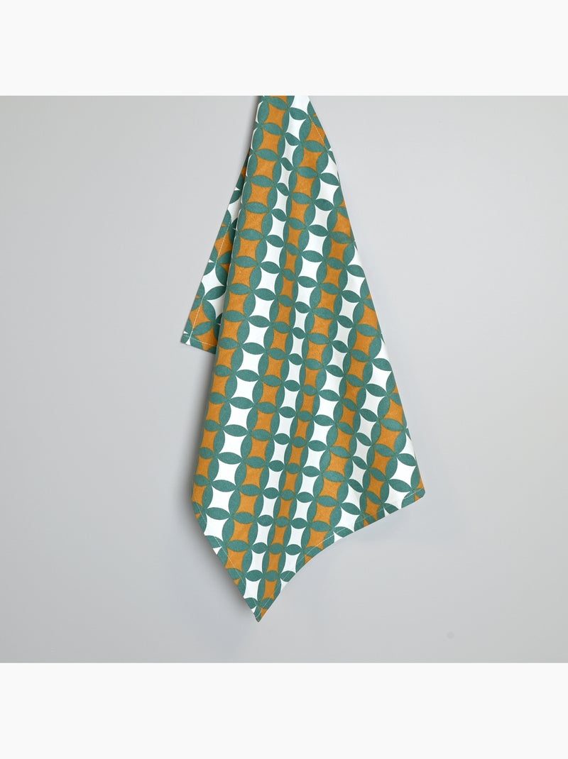 Torchons de cuisine motifs graphiques en coton Vert - Kiabi