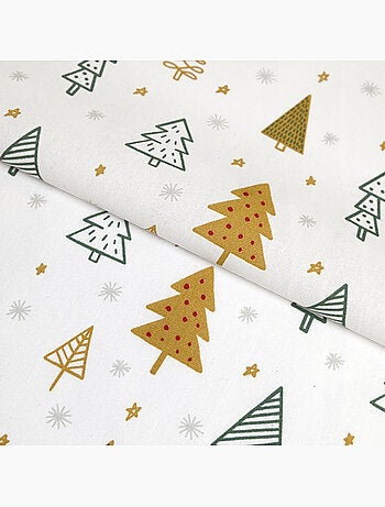 Torchons de cuisine motifs sapins en coton