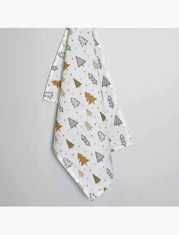 Torchons de cuisine motifs sapins en coton