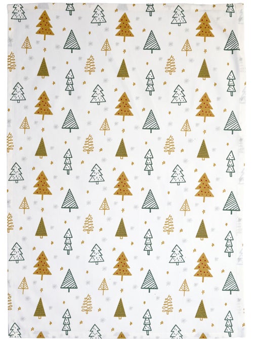 Torchons de cuisine motifs sapins en coton - Kiabi