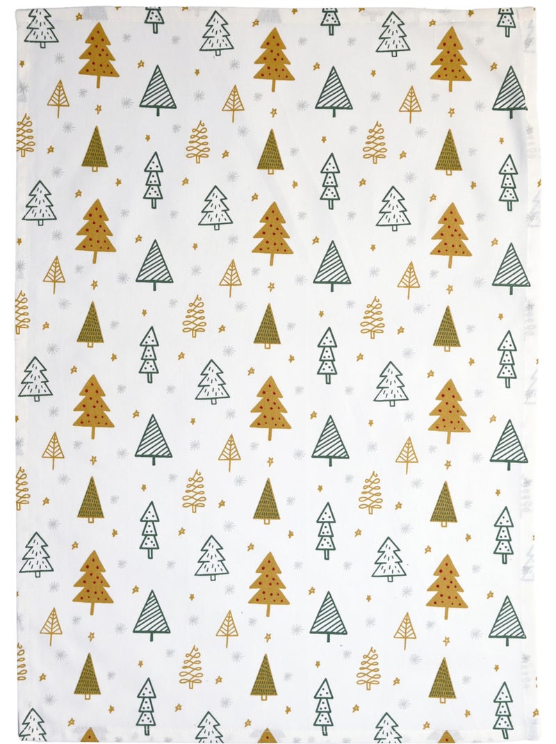 Torchons de cuisine motifs sapins en coton Vert sapin - Kiabi