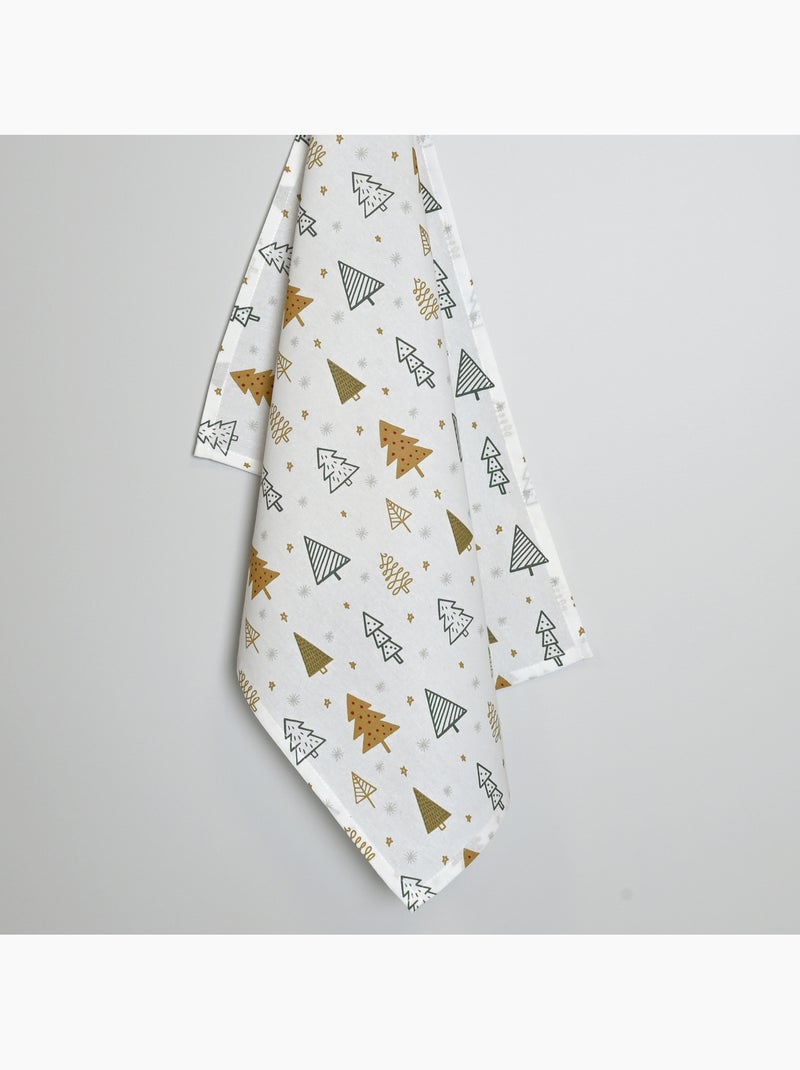 Torchons de cuisine motifs sapins en coton Vert sapin - Kiabi