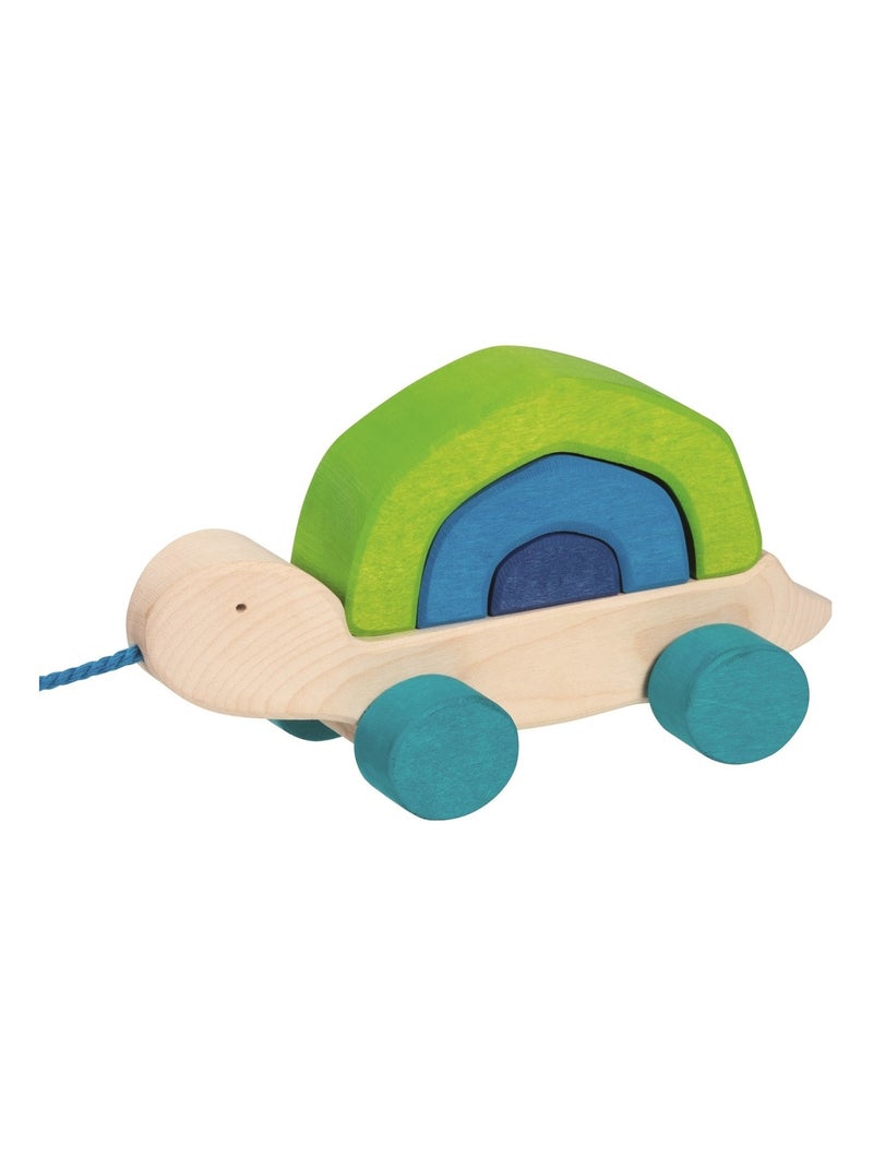 Tortuga tortue en bois à tirer Vert - Kiabi