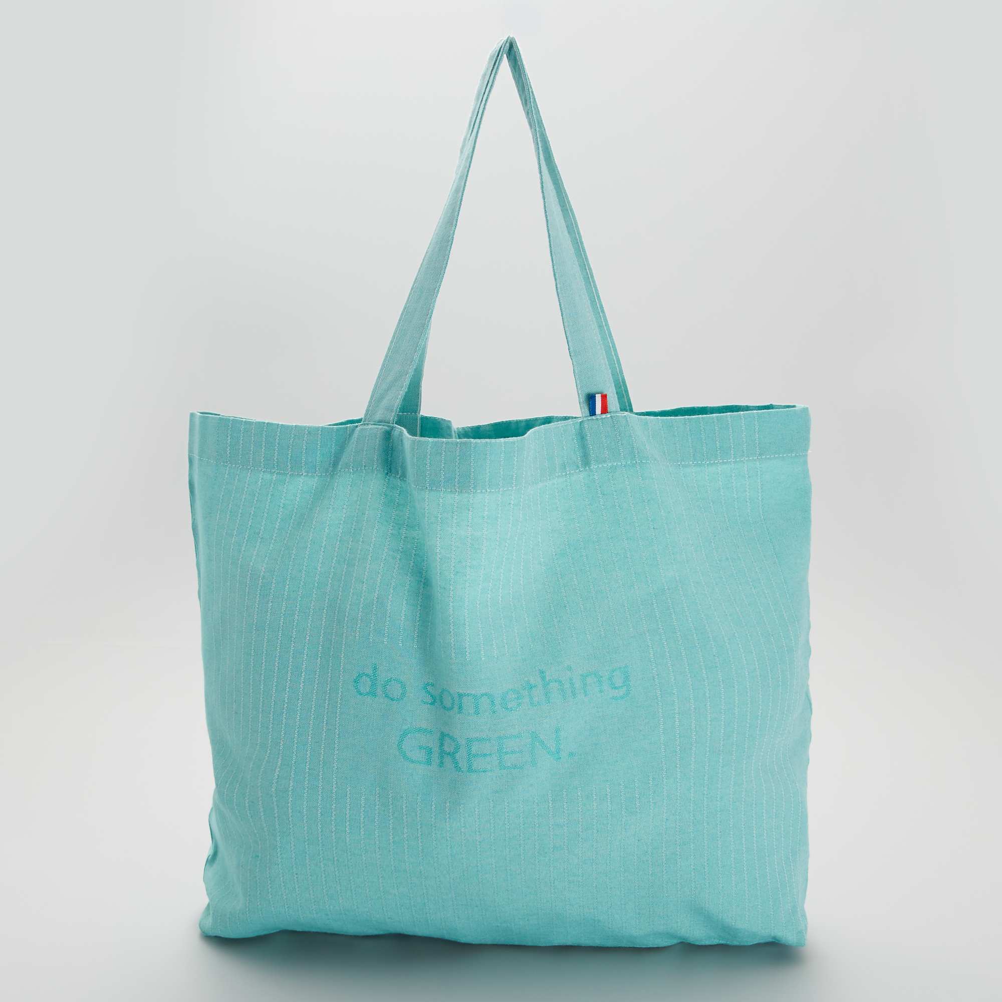 Tote bag 100 français femme bleu clair Kiabi 4,00€