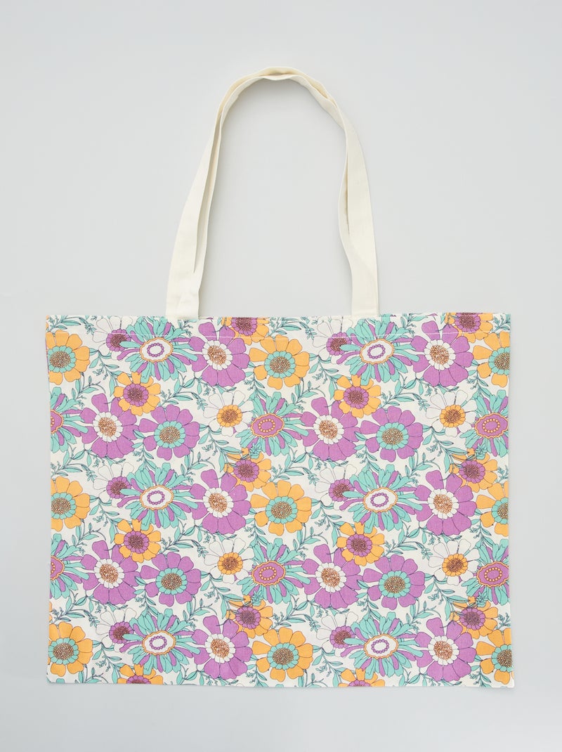 Tote bag à motif fleuri imprimé fleurs - Kiabi