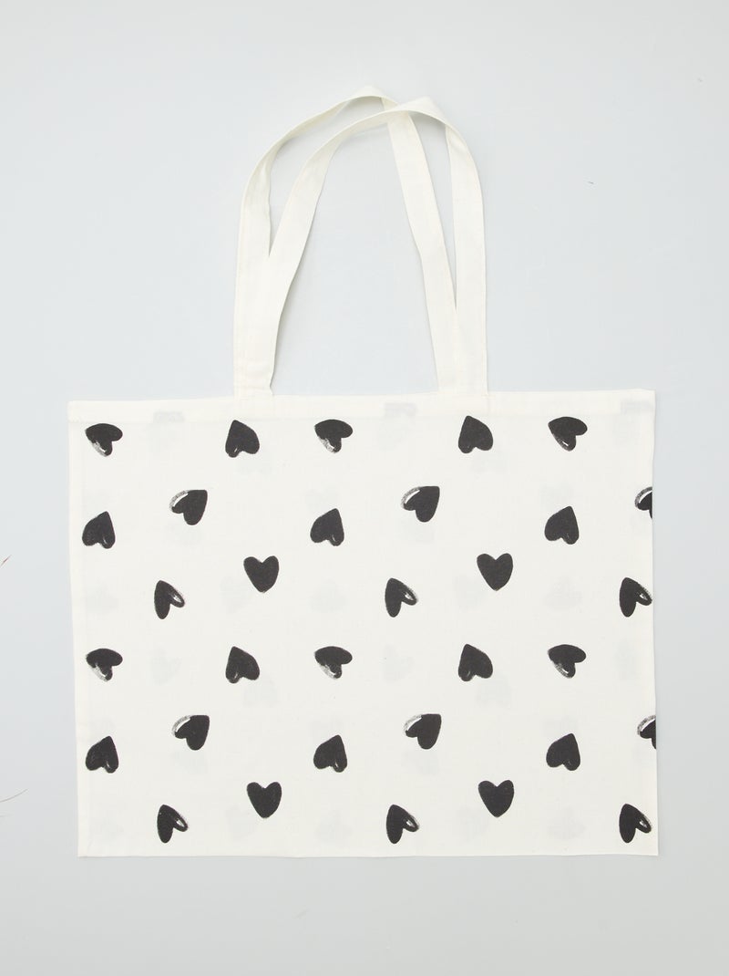 Tote bag à rayures Blanc/noir - Kiabi