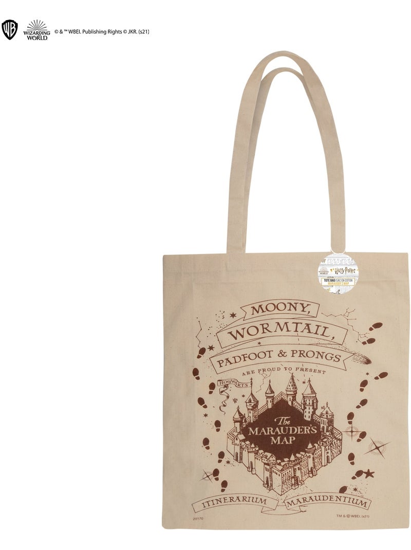 Tote bag carte du maraudeur - harry potter Beige - Kiabi