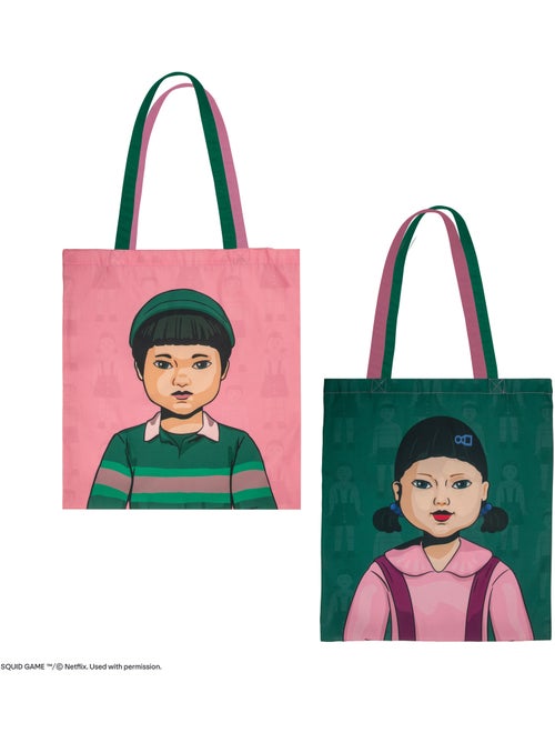 Tote Bag Duo de Poupées Mortelles - Squid Game - Kiabi Tote Bag Duo de Poupées Mortelles - Squid Game - Kiabi