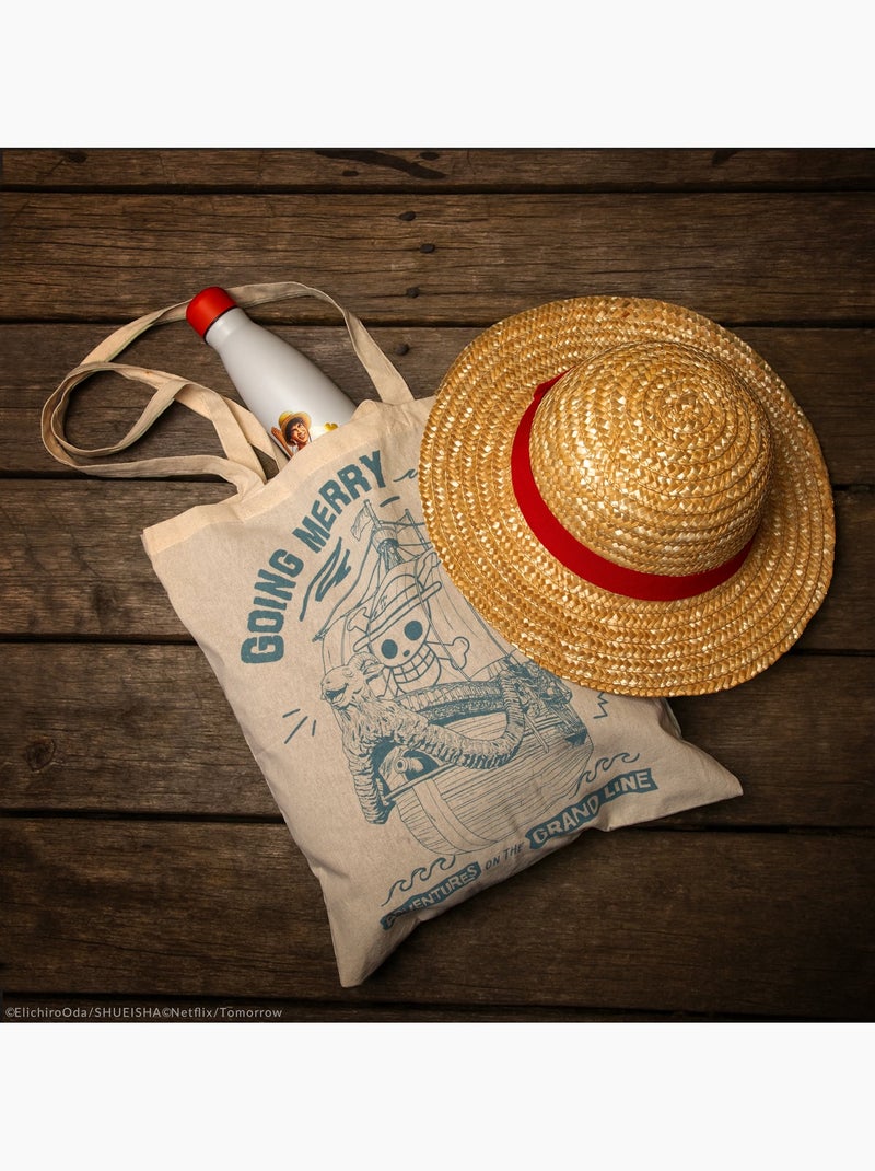 Tote Bag en Coton Équipage du Chapeau de Paille - One Piece Beige - Kiabi