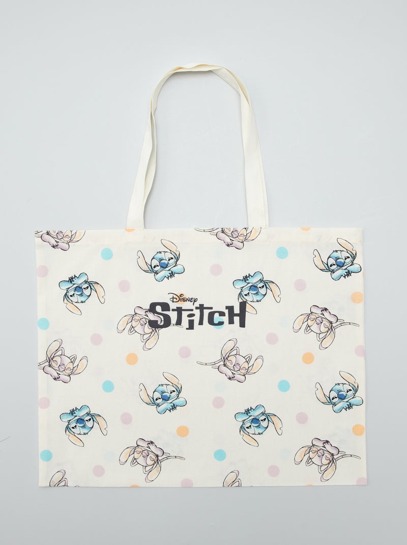 Tote bag imprimé 'Disney' Blanc 'Stitch' - Kiabi