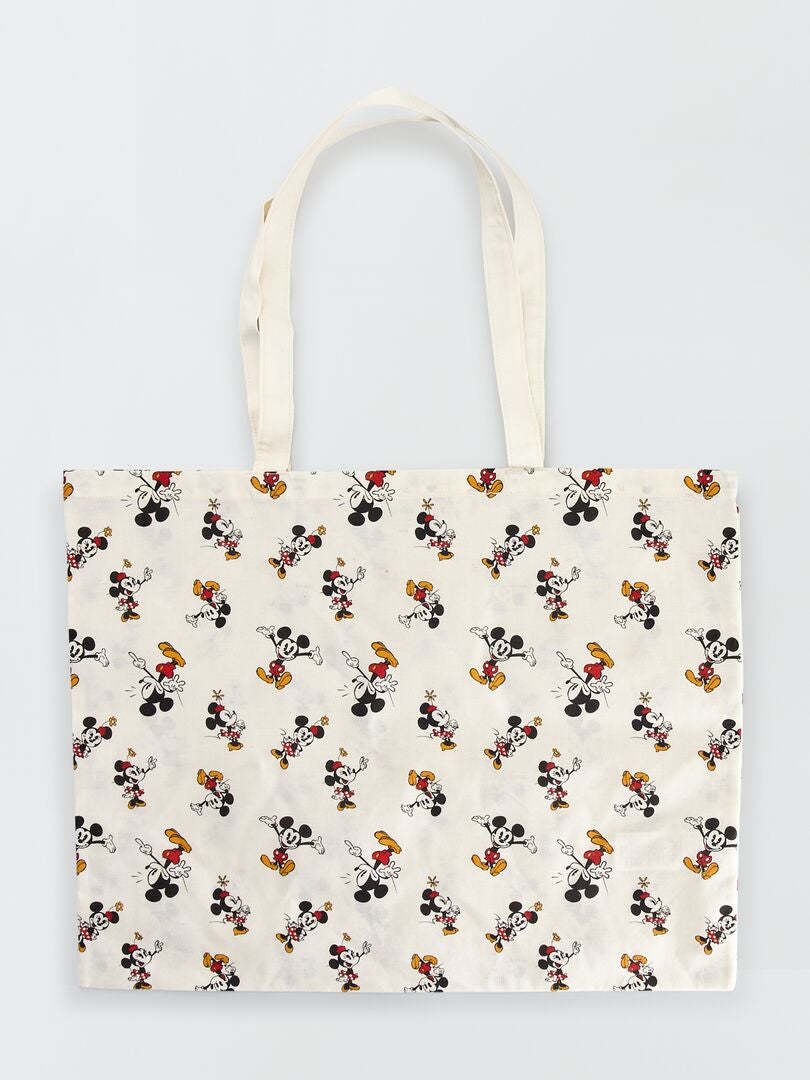 Tote-bag imprimé 'Mickey & Minnie' Blanc - Kiabi