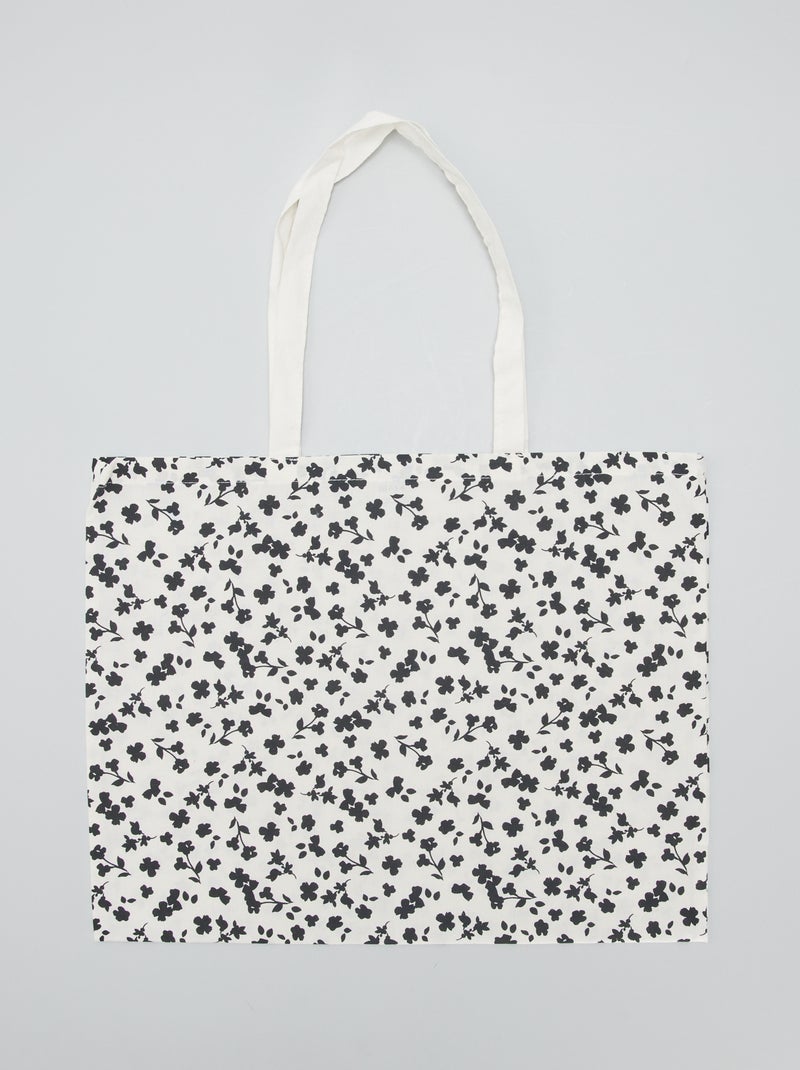 Tote bag imprimé Noir/blanc - Kiabi