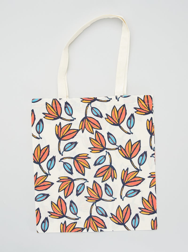 Tote bag imprimé Orange - Kiabi