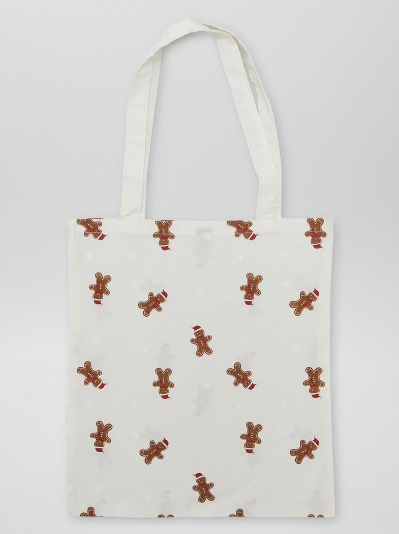 Tote bag imprimé 'pain d'épice' Pain d'épice - Kiabi