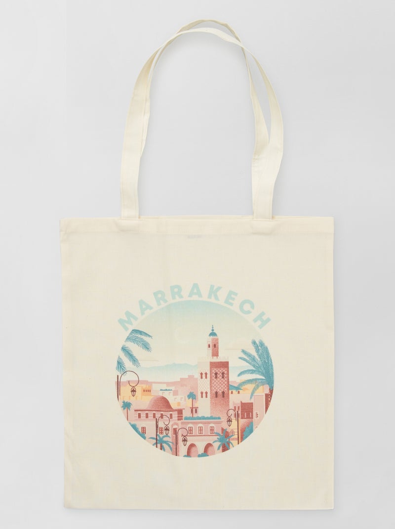 Tote bag international blanc marrakech - Kiabi