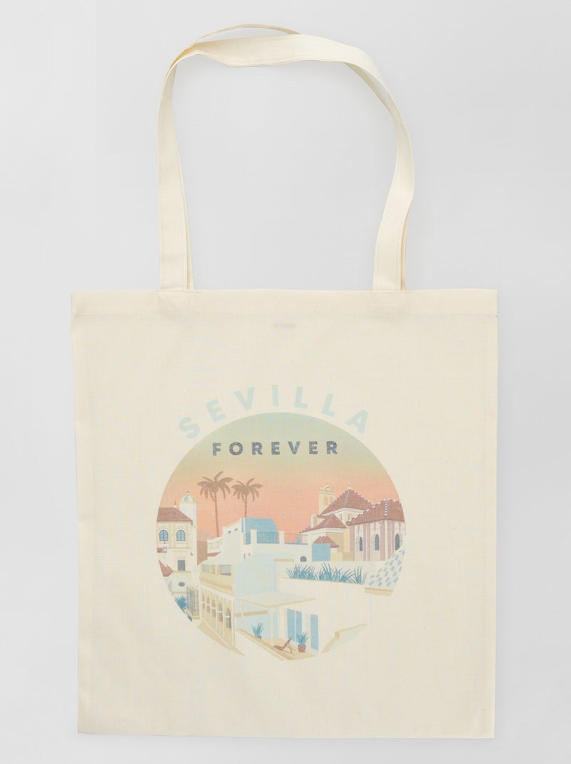 Tote bag international blanc seville - Kiabi