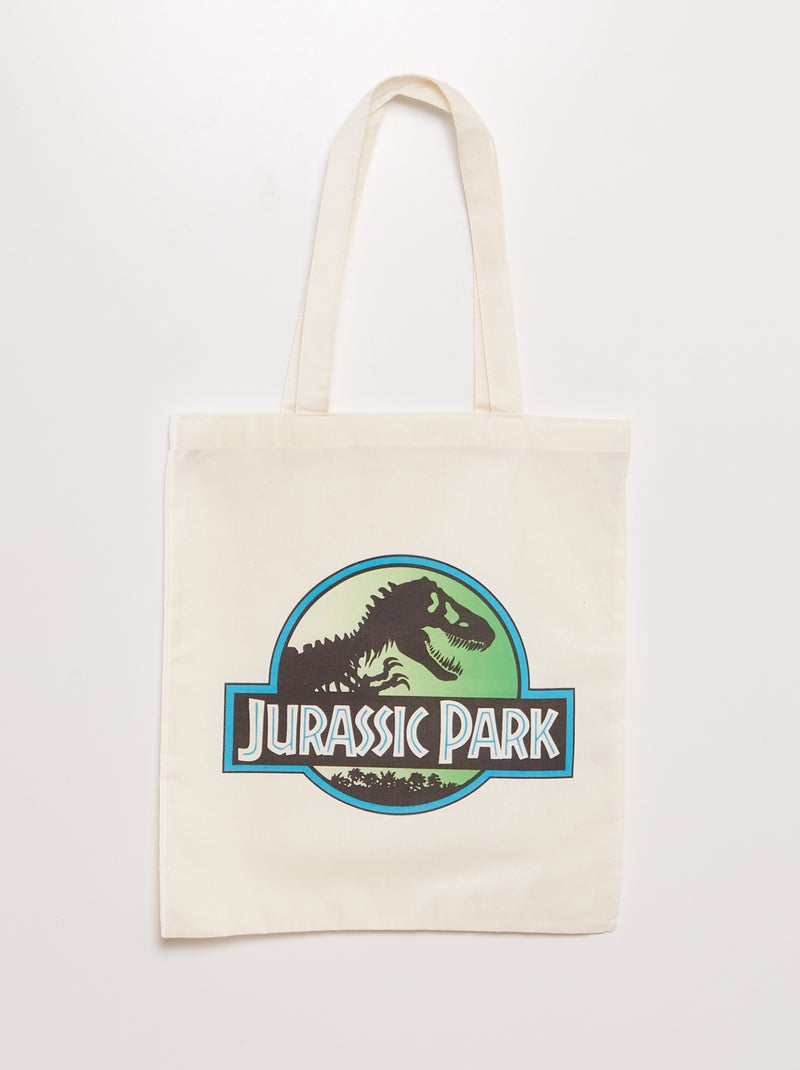 Tote bag 'Jurassic Park' Blanc/vert - Kiabi