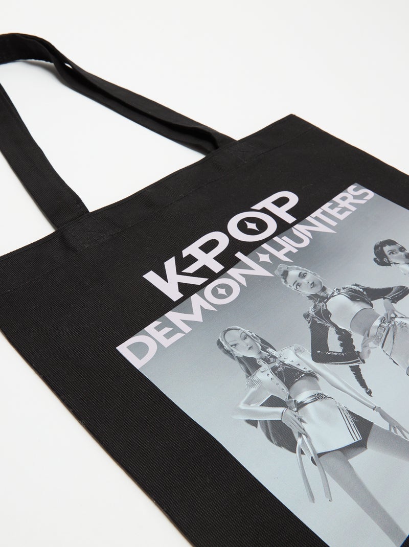 Tote bag 'K-Pop Demon Hunters' Noir - Kiabi