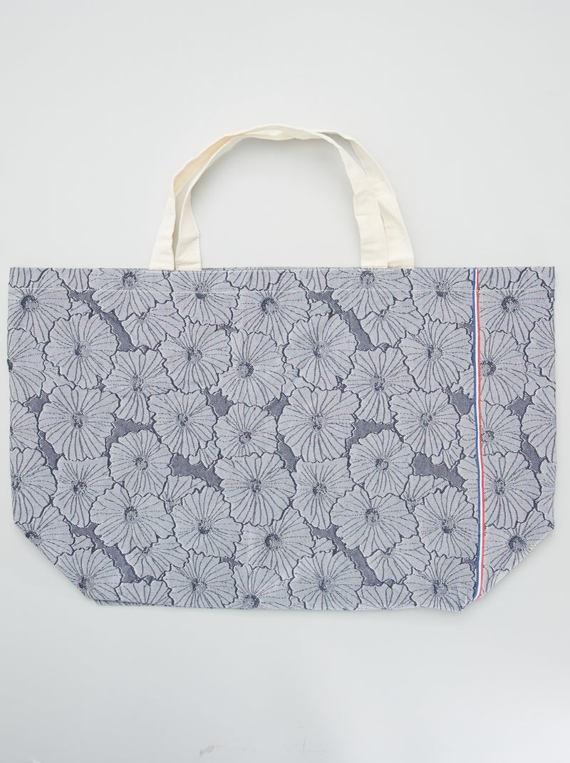 Tote bag 'Les Tissages de Charlieu' - Made in France bleu marine - Kiabi