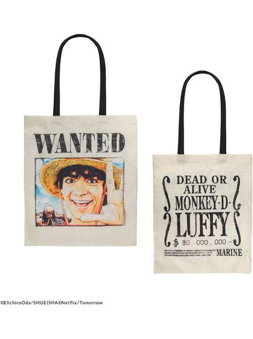 Tote Bag Luffy Wanted - One Piece - Kiabi Tote Bag Luffy Wanted - One Piece - Kiabi