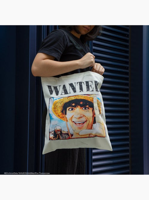 Tote Bag Luffy Wanted - One Piece - Kiabi Tote Bag Luffy Wanted - One Piece - Kiabi