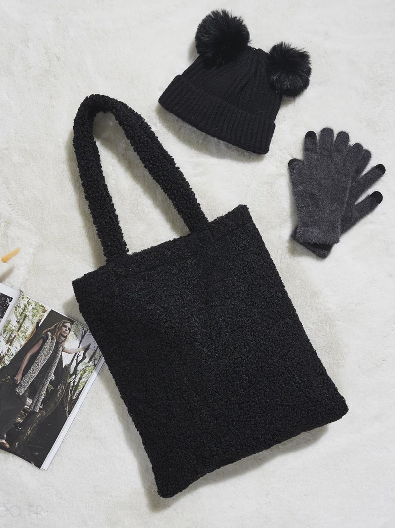 Tote Bag MICHELLE en fourrure Noir Noir - Kiabi