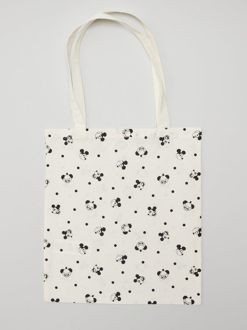 Tote-bag 'Mickey' Blanc/noir - Kiabi