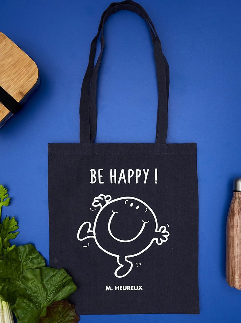 Tote Bag MONSIEUR MADAME Monsieur Heureux Bleu marine - Kiabi