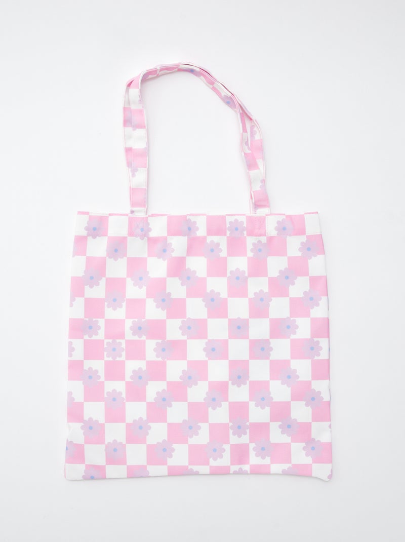 Tote bag vichy 'Stitch' 'Disney' ROSE - Kiabi