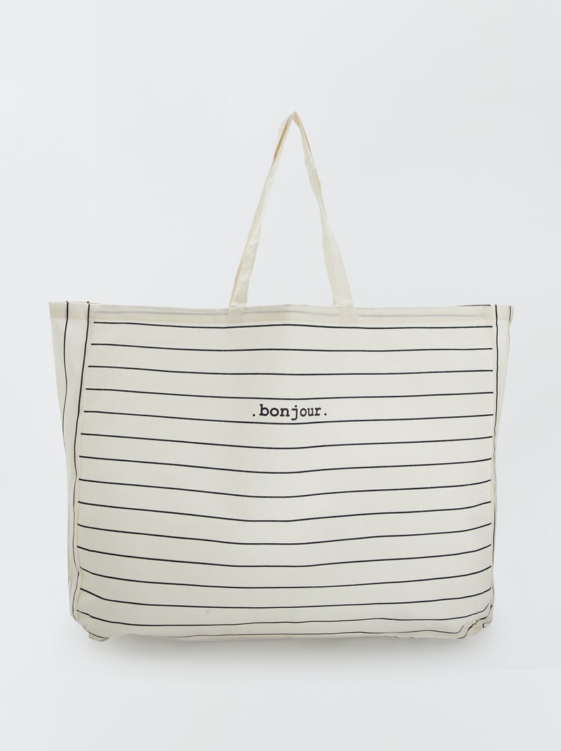 Tote-bag XXL en toile Blanc - Kiabi