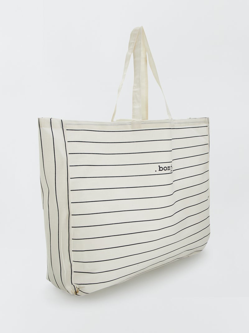 Tote-bag XXL en toile Blanc - Kiabi