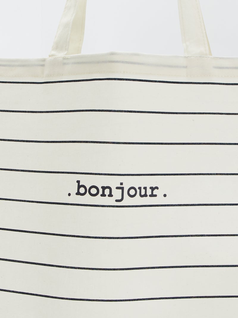 Tote-bag XXL en toile Blanc - Kiabi