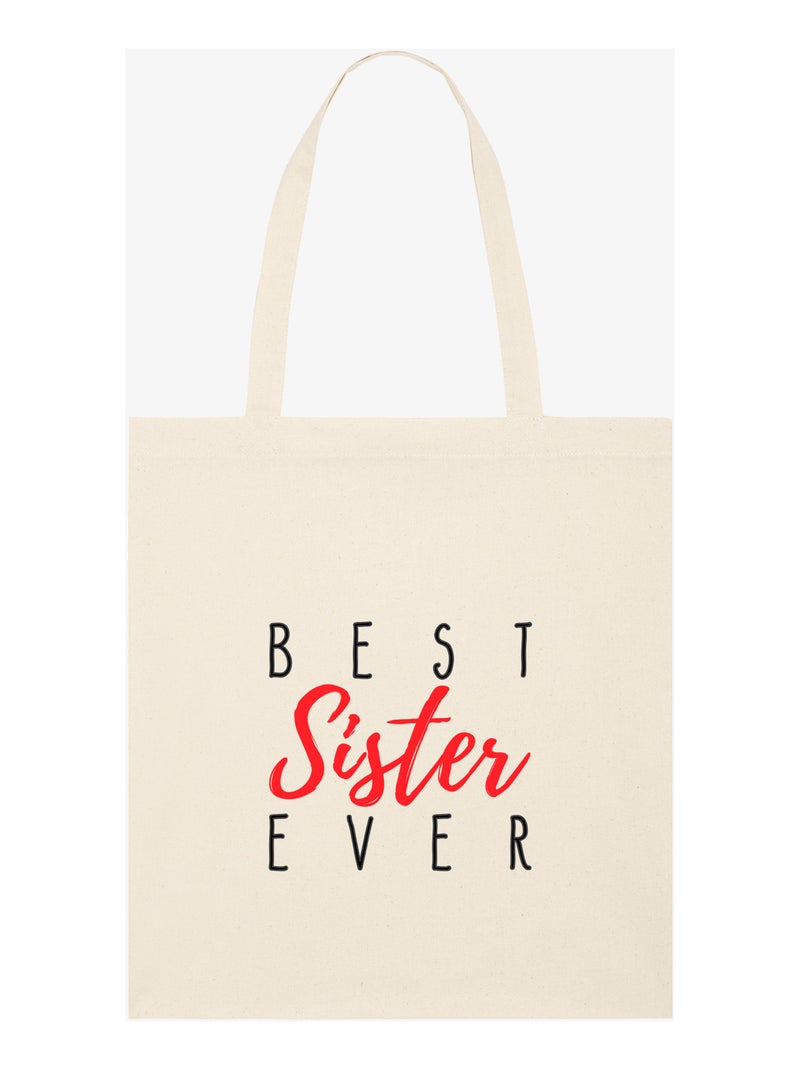 Totebag BEST SISTER EVER Beige - Kiabi