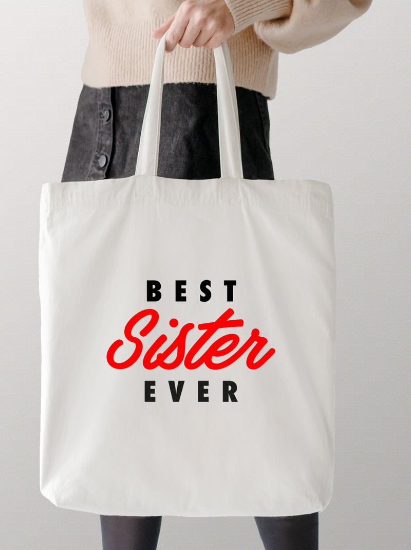 Totebag BEST SISTER EVER Beige - Kiabi