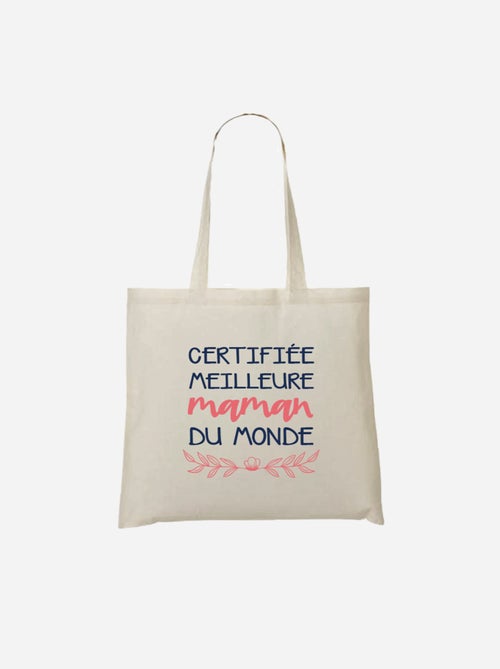 Totebag CERTIFIEE MEILLEURE MAMAN DU MONDE V2 - Kiabi