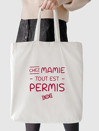 Totebag CHEZ MAMIE TOUT EST PERMIS