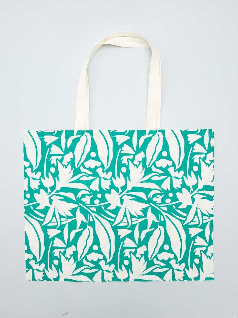 Totebag en tissu Vert - Kiabi