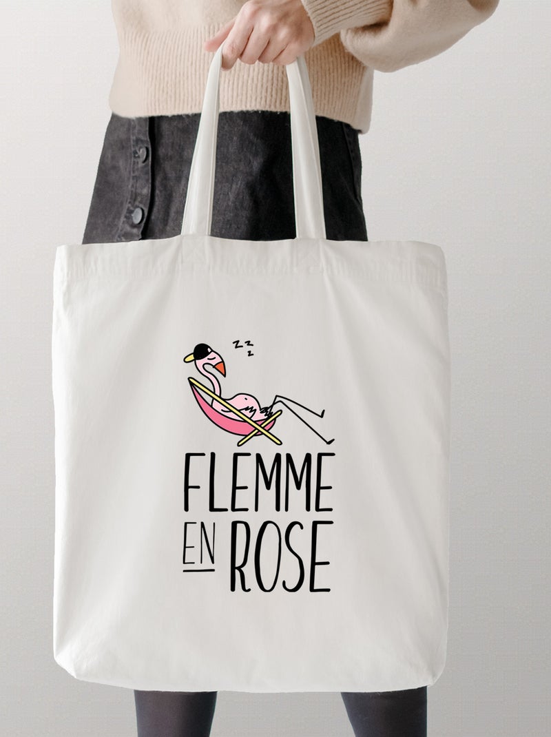 Totebag FLEMME EN ROSE Beige - Kiabi