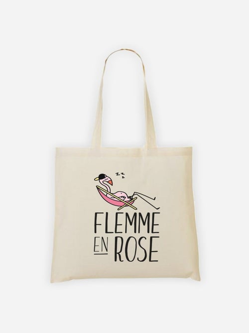Totebag FLEMME EN ROSE - Kiabi