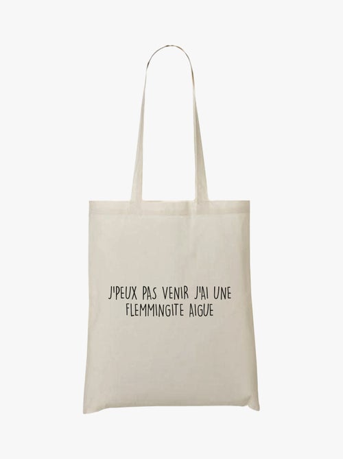 Totebag J'AI UNE FLEMMINGITE AIGUE - Kiabi