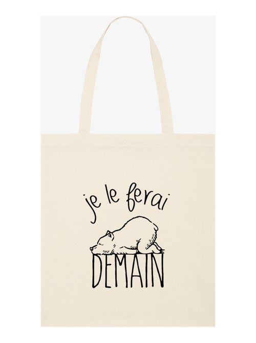Totebag JE LE FERAI DEMAIN - Kiabi