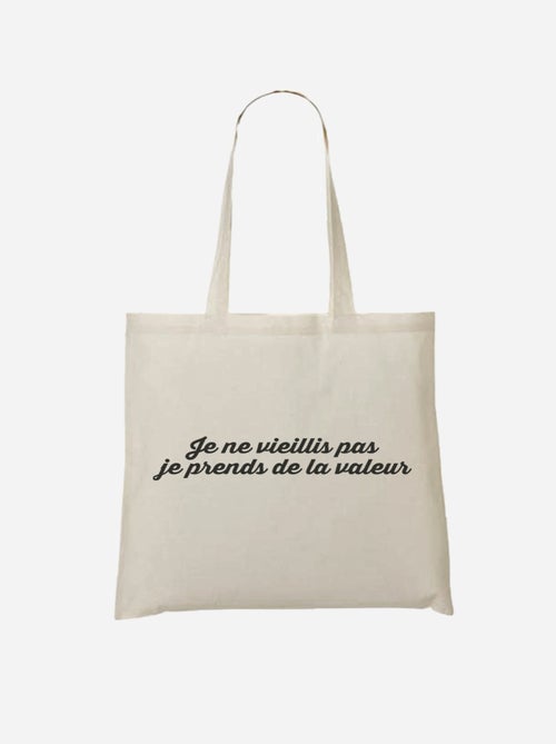 Totebag JE NE VIEILLIS PAS JE PRENDS DE LA VALEUR 2 - Kiabi